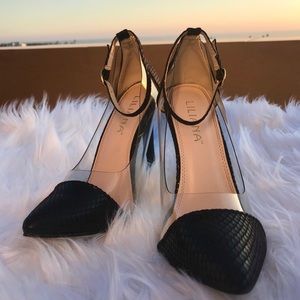 🍸Liliana Black Clear Stilettos| Ankle Strap Heels